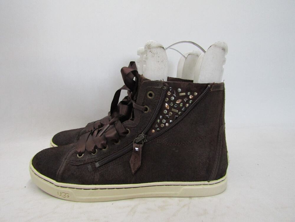 UGG Womens Size 8 M Brown Suede Laces Ankle Fashion Boots Bootie